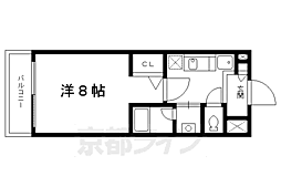 ガトーD.M北山 1Kの間取図画像