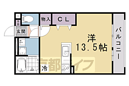 パールコート ワンルームの間取図画像
