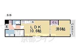 CUOREyodo 1LDKの間取図画像