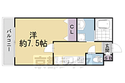 Habitation西洞院 1Kの間取図画像