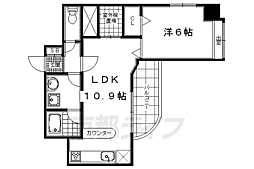 メロディーハイム二条城 1LDKの間取図画像