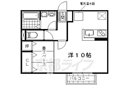 ウエストアベニュー 1Kの間取図画像