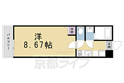 京都市上京区御前通今出川上る鳥居前町マンション 1Kの間取図画像