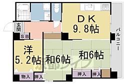 やまわ小路 3DKの間取図画像