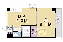 ウエスト 1DKの間取図画像