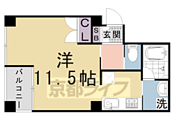 コンフォート聖護院 ワンルームの間取図画像