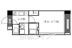 プラネシア京阪出町柳 1Kの間取図画像