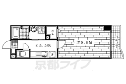 カーサ 1Kの間取図画像