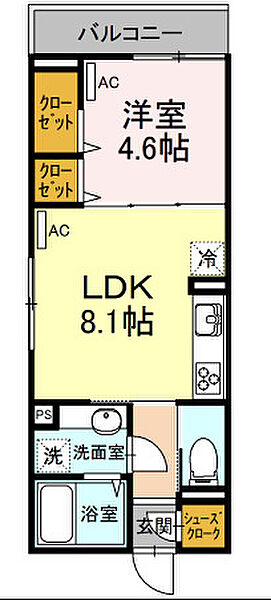 東京都板橋区小茂根4丁目(賃貸アパート1LDK・1階・33.61㎡)の写真 その2