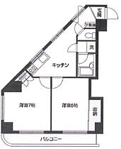 シリウス戸田 503 ｜ 埼玉県戸田市中町2丁目22-11（賃貸マンション2K・5階・44.42㎡） その2