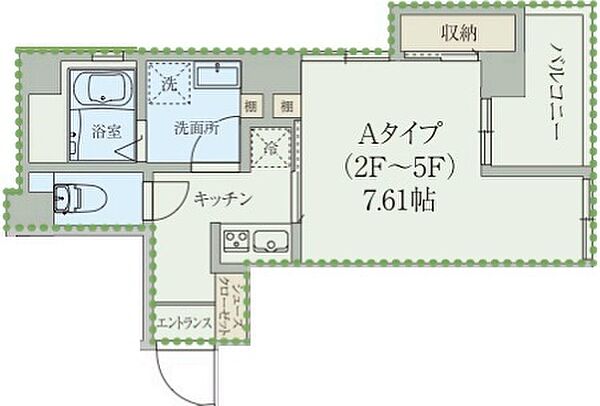 マリスタ大山 5A｜東京都板橋区大山東町(賃貸マンション1K・5階・25.84㎡)の写真 その2