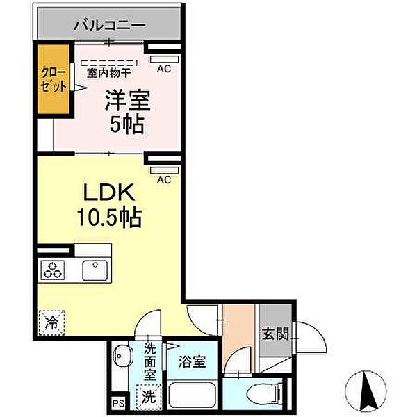 レクシア扇I 306｜東京都足立区扇2丁目(賃貸アパート1LDK・3階・37.47㎡)の写真 その2