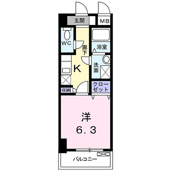 ケンオークニ 304｜埼玉県川口市幸町3丁目(賃貸マンション1K・3階・25.20㎡)の写真 その2