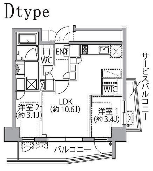 レスピール蓮根 301｜東京都板橋区坂下2丁目(賃貸マンション2LDK・3階・41.14㎡)の写真 その2