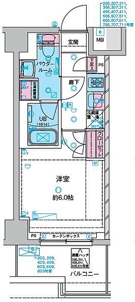 GENOVIA 川口元郷 207｜埼玉県川口市元郷2丁目(賃貸マンション1K・2階・21.00㎡)の写真 その2