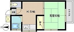 グリーンハウス 1Kの間取図画像