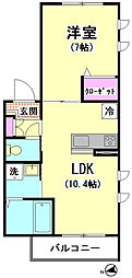 SYクレール大井町 2階1LDKの間取り