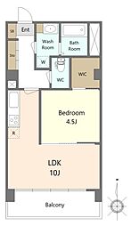 ハイツ北品川 1LDKの間取図画像
