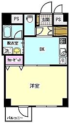 アミティエ 1DKの間取図画像