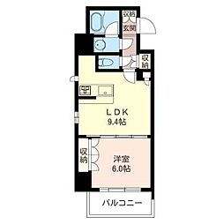 エスティメゾン大井仙台坂 1LDKの間取図画像