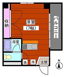 ベルプラウド ワンルームの間取図画像