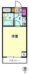 ウエノ東大井ハイツ 1Kの間取図画像