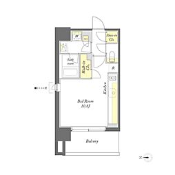 プライムメゾン蒲田 ワンルームの間取図画像