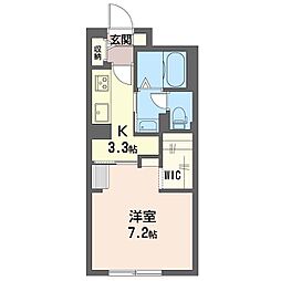 シャーメゾン萩 1Kの間取図画像