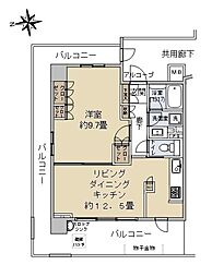 パークシティ堺東タワーズブライト 11階1LDKの間取り