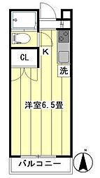 ヴィラ・デ・フォーレ 4階1Kの間取り