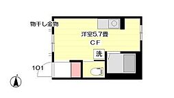 メゾンプチボワ ワンルームの間取図画像