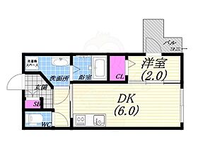 Ｄ－3西宮鳴尾  ｜ 兵庫県西宮市鳴尾町２丁目（賃貸アパート1DK・1階・23.19㎡） その2