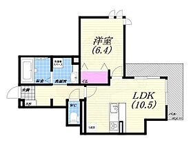 ヴィクトワール庄  ｜ 兵庫県西宮市上甲子園４丁目（賃貸アパート1LDK・2階・42.47㎡） その2