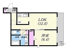 Pino e Cilie  ｜ 兵庫県西宮市安井町（賃貸マンション1LDK・4階・48.17㎡） その2