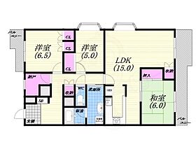 兵庫県西宮市久出ケ谷町（賃貸マンション3LDK・3階・91.00㎡） その2