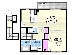 レーヴ　ド　ドゥ芦屋  ｜ 兵庫県芦屋市親王塚町（賃貸アパート1LDK・2階・48.67㎡） その2