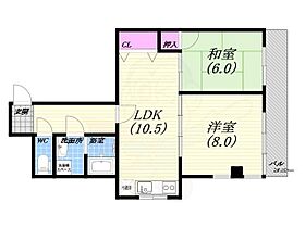 メゾン・ド・ノン  ｜ 兵庫県西宮市羽衣町（賃貸マンション2LDK・3階・50.25㎡） その2