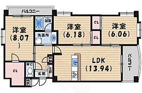 シティプラザ芦屋西  ｜ 兵庫県芦屋市津知町（賃貸マンション3LDK・4階・77.00㎡） その2