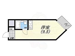 コートサラ2 ワンルームの間取図画像