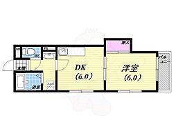 ハイツサンローラン 1DKの間取図画像