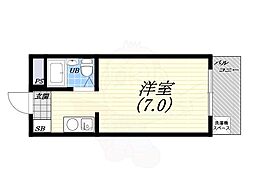 ジョイフル香枦園 ワンルームの間取図画像