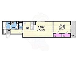 ヴェラロホ 1LDKの間取図画像