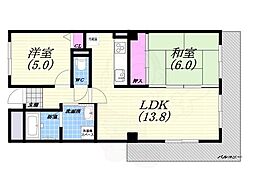 フェアーラインナルオ 2LDKの間取図画像