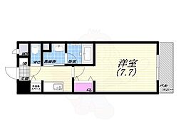モデラート江上 1Kの間取図画像