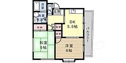 サンサンハイツ 2DKの間取図画像