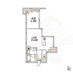 WING TOWA MAISON 1LDKの間取図画像