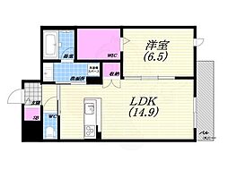 WING TOWA MAISON 1LDKの間取図画像