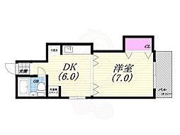 シエスタ王子公園 1DKの間取図画像