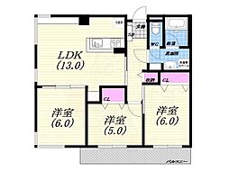 エトール4 3LDKの間取図画像