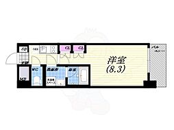 ブランシエスタ西宮 1Kの間取図画像